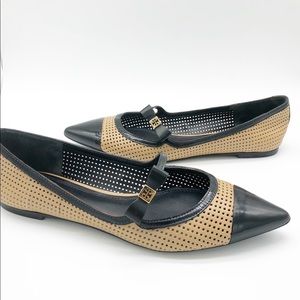 Tory Burch Larissa Flats Shoes Clay Beige & Black